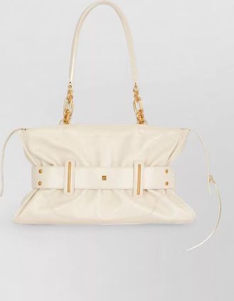 Balmain tote bag top handle chain buckle hardware