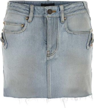 Balenciaga City Mini Rok - Dames - Spijkerrokken - Blauw - XS - Katoen - Rokken