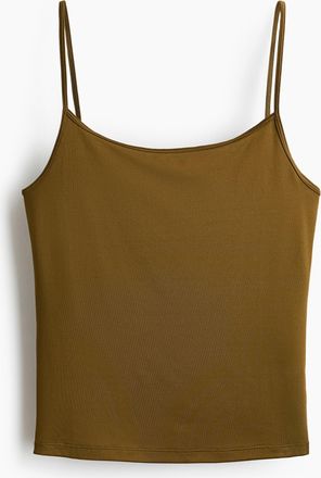 H&M Jersey strappy top - Goldenes Olivgr&uuml;n