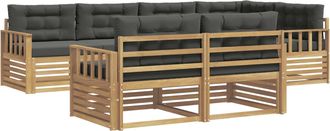 vidaXL Conjunto De Sof&aacute;s De Exterior 7 Uds. Blanco Y Antracita Vidaxl