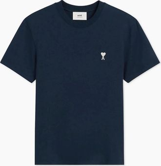 Ami Mens Ami Paris Ami De Coeur Black Heart T-Shirt Navy - Size: 38