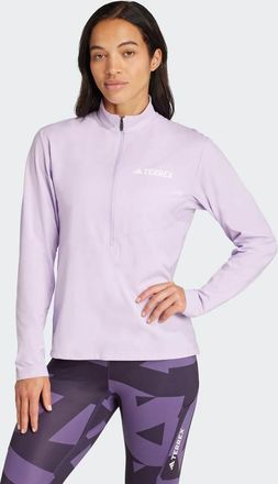 adidas Terrex Multi Climacool - Maglietta a maniche lunghe viola polvere con zip corta