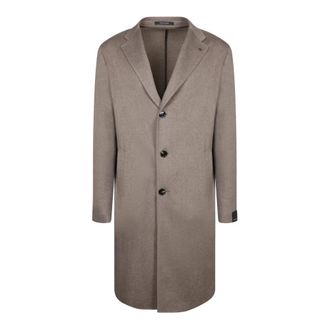 Tagliatore Wol en kasjmier stof. - Heren - Mantel - Beige - L - Wol - Jassen