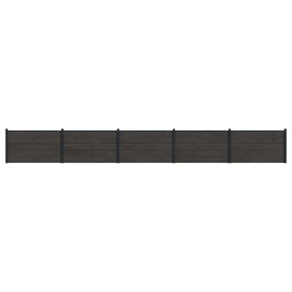 vidaXL Panel De Valla 5 Pcs Wpc Y Aluminio Negro Vidaxl