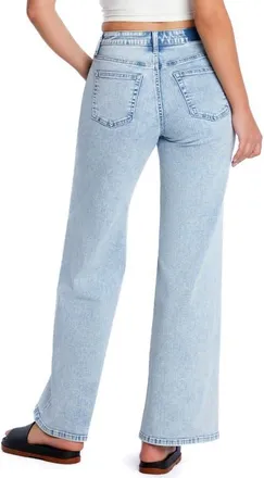 HINT OF BLU Myra Mid Rise Wide Leg Jeans in Marlin Blue at Nordstrom, Size 25