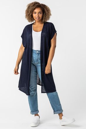 Roman Cap Sleeve Longline Cardigan