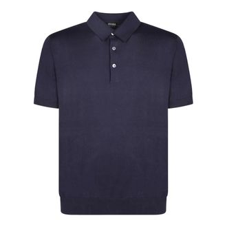 Ermenegildo Zegna Polo Shirts, male, Blue, Size: 2XL Premium Cotton Polo Shirt