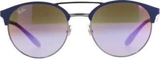 Ray-Ban Ray Ban RB3545 spiegelzonnebril in blauw metaal