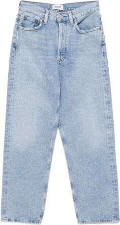 A Gold E Jeans, Dames, Blauw, W26, Katoen, Lichtblauwe Straight Jeans met Regeneratief Katoen