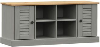 vidaXL Banco zapatero vigo madera maciza de pino gris 106x35x45 cm Vidaxl