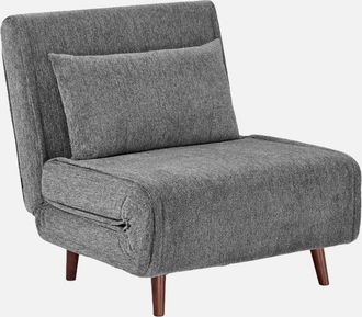 Sweeek Sill&oacute;n Cama Convertible De Chenilla Con Patas De Madera