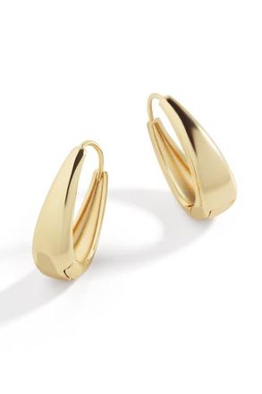 Mint & Lily Chunky Teardrop Hoop Earrings in Gold-Tone at Nordstrom