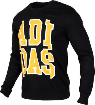 adidas neo Large Logo Printing Round Neck Pullover Black EI6273