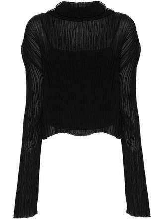 Maison Margiela Top plissettato - Nero