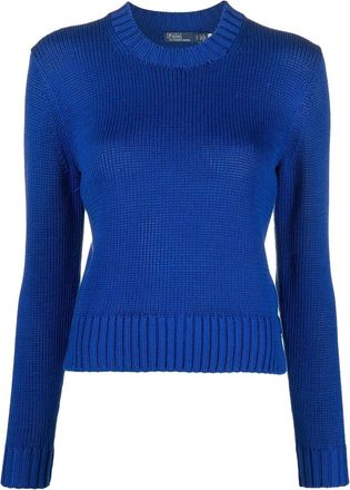 Polo Ralph Lauren chunky ribbed knit sweater - women - Cotton - M - Blue