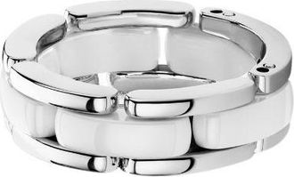Chanel 18k White Gold & Ceramic Ultra Ring Size M