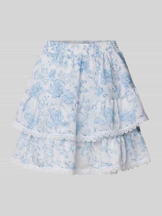 Gina Tricot Minirock mit H&auml;kelspitze Modell Boho in Hellblau, Gr&ouml;&szlig;e XS