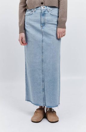 A Gold E Hilla Mid-Rise Back-Slit Maxi Skirt In Practice