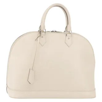 Louis Vuitton Alma Handbag Epi Leather White Leather Handbag (Pre-Owned)