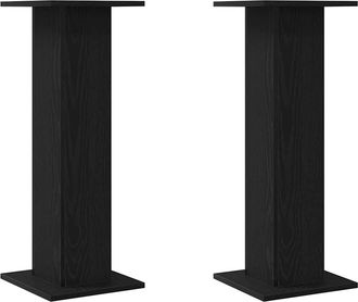 vidaXL Soportes Para Altavoces 2 Pcs Roble Negro 30 X 30 X 80 Cm Vidaxl