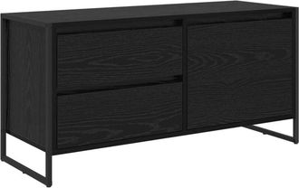 vidaXL TV Cabinet Black Oak 100 x 36 x 49.5 cm Engineered Wood vidaXL