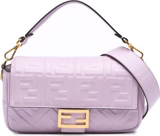 Fendi Pre-owned Womens Baguette Shoulder Bag - Lilac Leather - One Size