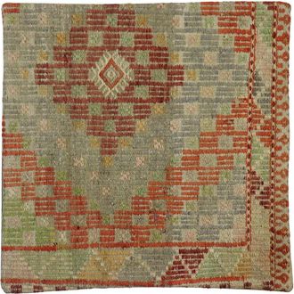 Pasargad Home Vintage Turkish Kilim Wool Pillow Case