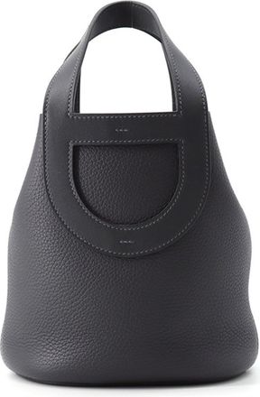 Herm&egrave;s Silver Taurillon Clemence Leather Swift Leather Tote Bag (Pre-Owned)