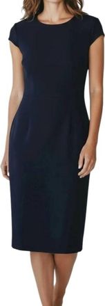 Talbot Runhof Cap Sleeve Midi Dress In Blue