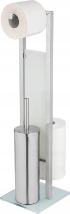 WENKO Rivalta Soporte De Papel Higi&eacute;nico Negro Mate Y Plata