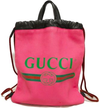 Gucci Pink Leather Backpack (Pre-Owned)