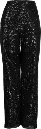 Saiid Kobeisy sequined straight-leg trousers - women - Polyester - 38 - Black