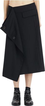 Comme Des Garçons Rokken, Dames, Zwart, M, Wol, Lange Wollen Rok
