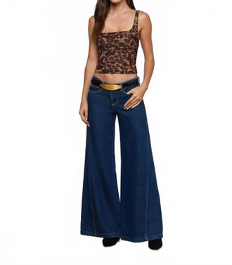 L'agence Womens Shirred Tank In Leopard Rasha