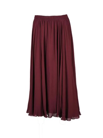 Marella Chiffon Midi Skirt With Gathered Pleats And Elastic Waistband