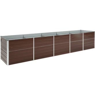 vidaXL Arriate De Jard&iacute;n De Acero Galvanizado Marr&oacute;n 400x80x77 Cm Vidaxl