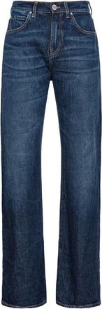 Pinko Wide Leg Blauwe Katoenmix Jeans - Dames - Regular Fit Jeans - Blauw - W29 - Katoen - Jeans