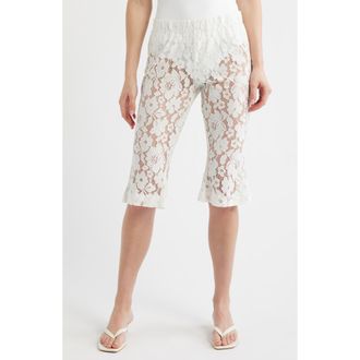 High Heel Jungle Isla Lace Capri Pants in White at Nordstrom, Size X-Small