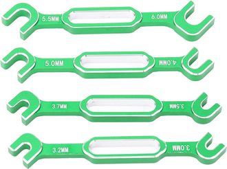 OEM Juego De Llaves Para Reparaci&oacute;n De Coches Teledirigidos (4 Piezas), Color Verde, Herramientas De Aluminio De 3,0 A 6,0 Mm