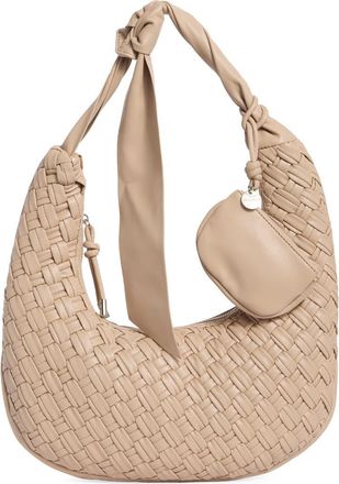 Steve Madden Ginger Woven Shoulder Bag in Stone at Nordstrom Rack
