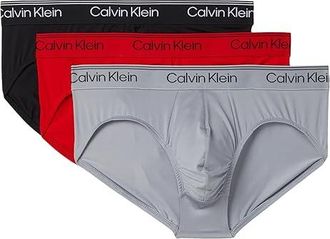 Calvin Klein Underwear Micro Stretch 3-Pack Hip Brief Mens Underwear Black/Sleet/Adrenaline Rush : 2XL (44-46)