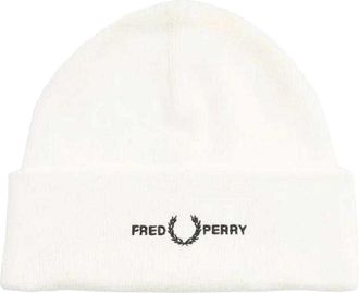 Fred Perry Geborduurde Logo Beanie (Sneeuwwitje)