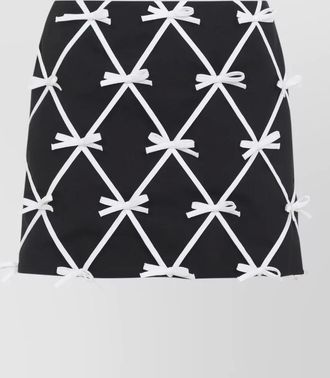 Moschino virgin wool bow-appliqu&eacute; mini skirt