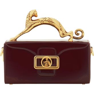 Lanvin Pencil Cat Nano Patent Leather Bag in Bacchus at Nordstrom