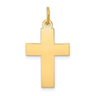 Diamond2Deal 14k Yellow Gold Polished Cross Pendant
