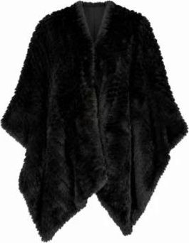 Pinko Luxe Imitatiebont Poncho Cape - Dames - Ponchos - Zwart - ONE Size - Jassen
