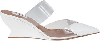 Alaia Le Coeur Wedge Mules - Dames - Sleehakken - Wit - 40 EU - Leer - Schoenen