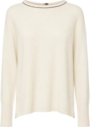 KANGRA Trui met bootshals van kasjmier - Dames - Ronde hals truien - Beige - 3XL - Kasjmier - Truien & Vesten