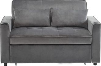 Urban Meuble Sof&aacute; convertible de 2 plazas en terciopelo gris