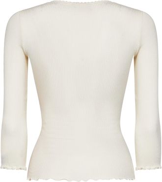 Chlo&eacute; Ribbed Cotton-Silk Sweater - White